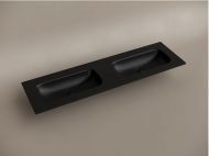 Раковина накладная мебельная CERAMICANOVA Grace прямоугольная, с двумя чашами без отверстий под смеситель, цвет черный матовый, CN7023MBwx Раковина накладная мебельная CERAMICANOVA Grace прямоугольная, с двумя чашами без отверстий под смеситель, цвет черный матовый, CN7023MBwx