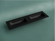 Раковина накладная мебельная CERAMICANOVA Grace прямоугольная, с двумя чашами и отверстиями под смеситель, цвет черный матовый, CN7023MB Раковина накладная мебельная CERAMICANOVA Grace прямоугольная, с двумя чашами и отверстиями под смеситель, цвет черный матовый, CN7023MB