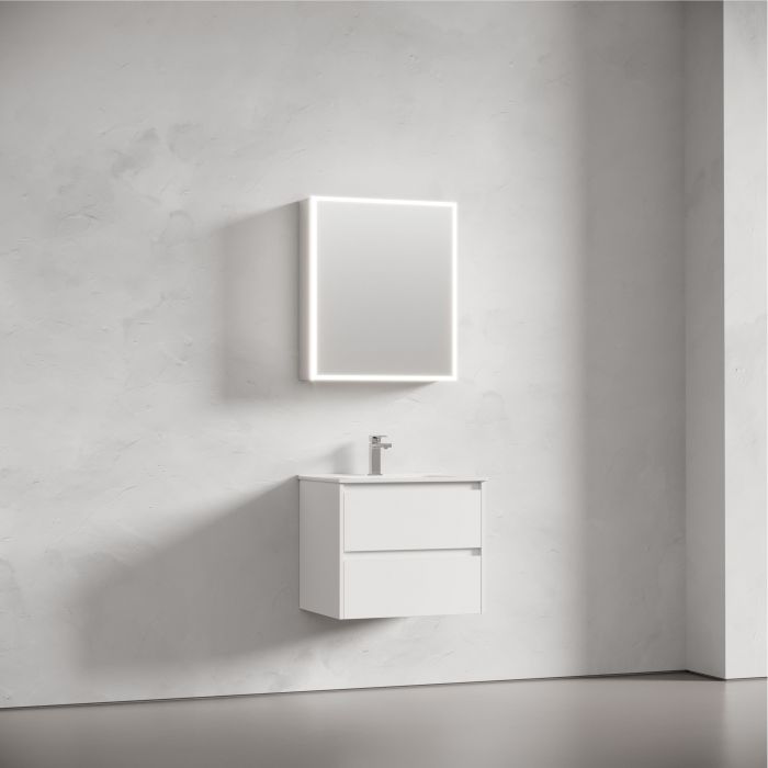 Зеркальный шкаф SANCOS для ванной комнаты из алюминия SANCOS Evoke 600x700х136 мм, с LED подсветкой, SC8060