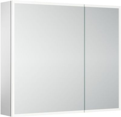 Зеркальный шкаф SANCOS для ванной комнаты из алюминия SANCOS Evoke 800x700х136 мм с LED подсветкой арт. SC8080